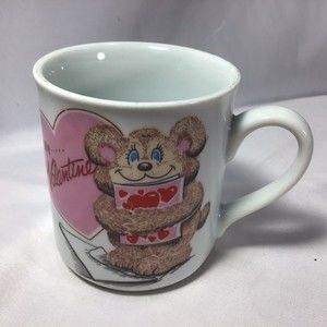 Be My Valentine Bear 8 Oz Mug Schmidt Conversation Heart Card Envelope